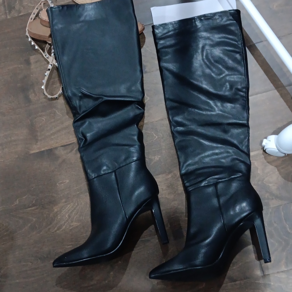 Thigh high boots with 3in heels